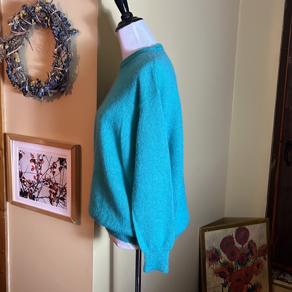 MAX MARA Size Small Oversized Crewneck Turquoise Luxe Mohair Lana Wool $578 NEW - Picture 11 of 16